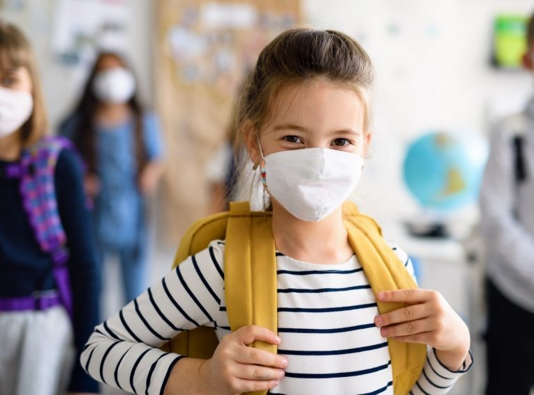 Child,With,Face,Mask,Going,Back,To,School,After,Covid-19